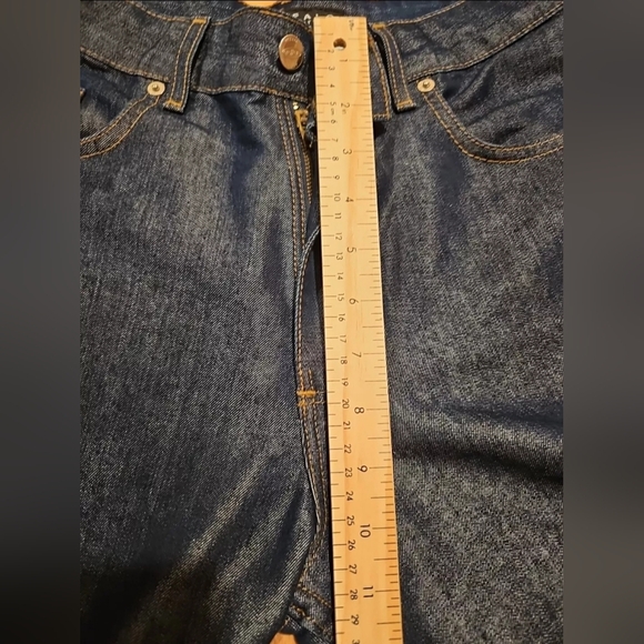 Buffalo David Bitton Hueston Coated Blue Denim Jeans Women 31 Straight High Rise - Picture 9 of 13